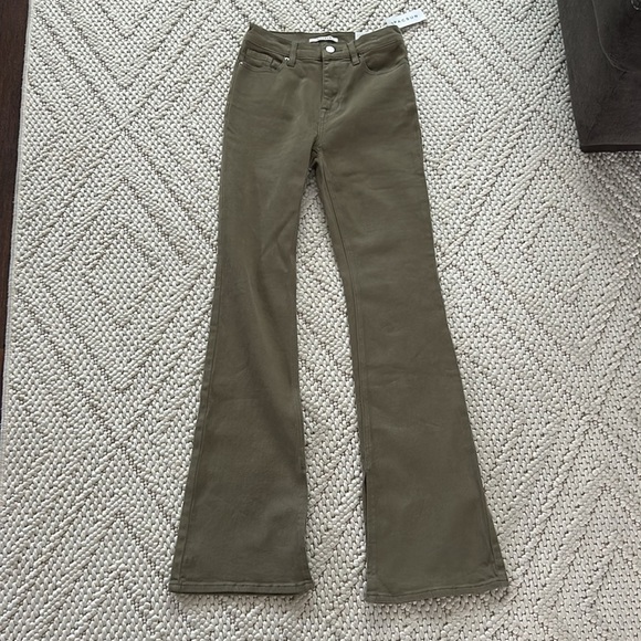 NWT PacSun High Rise Slim Flare Pants Olive Green Size 24 | Flare Pants | Green - Picture 1 of 14